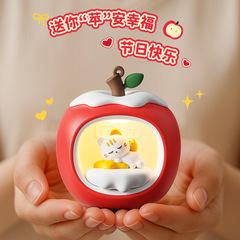 苹果屋小夜灯USB充电三挡拍拍灯儿童礼物床头伴睡可爱萌猫氛围灯