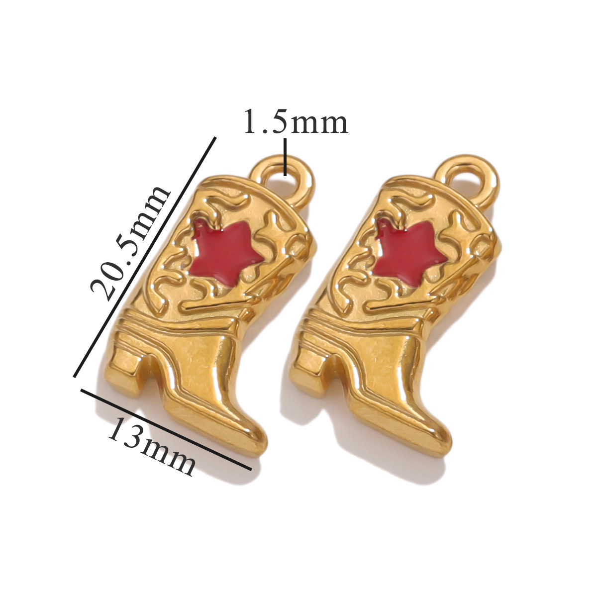 Botas de fundición de acero inoxidable colgante pequeño collar chapado al vacío pulsera colgante botas accesorios DIY joyas