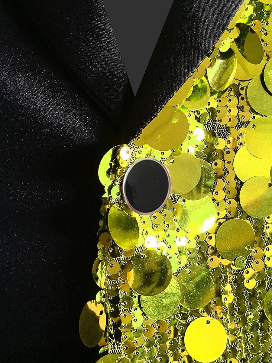Costume da ballo con blazer e paillettes da uomo, nuovo per Halloween, costume da presentatore, europeo e americano, transfrontaliero_voghion.com