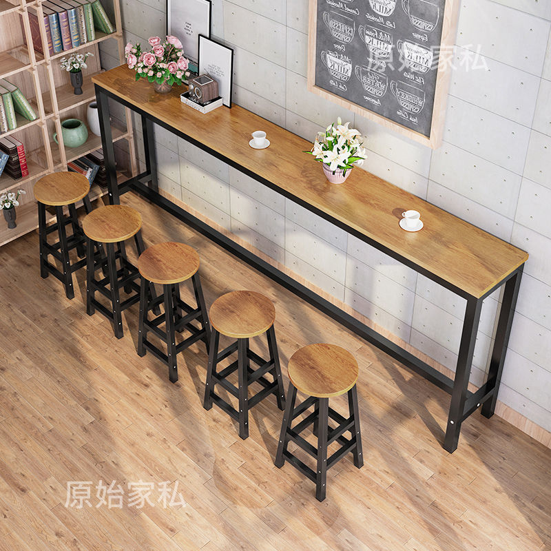 Bar Table, Long Table Against the Wall, Home High Table, Milk Tea Shop Table and Chair Combination, Long Narrow Coffee Table, Bar Table