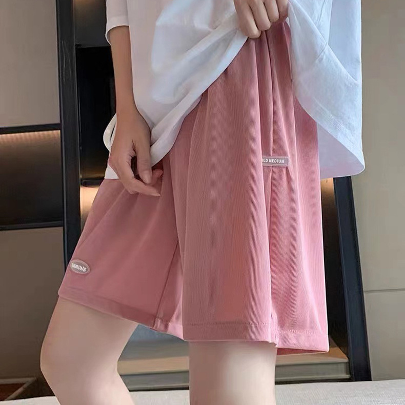 Summer Style Ice Silk Five-Point Shorts for Women, Popular Casual Outdoor Sports Shorts, Loose Shorts, High-Waisted Pants