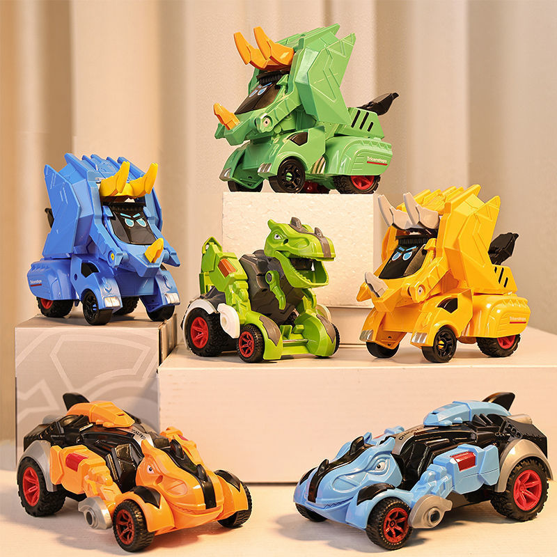 Inertia Dinosaur Car Collision Deformation Toy Model Impact Transformation Tyrannosaurus Rex Chariot Children Boys Wholesale