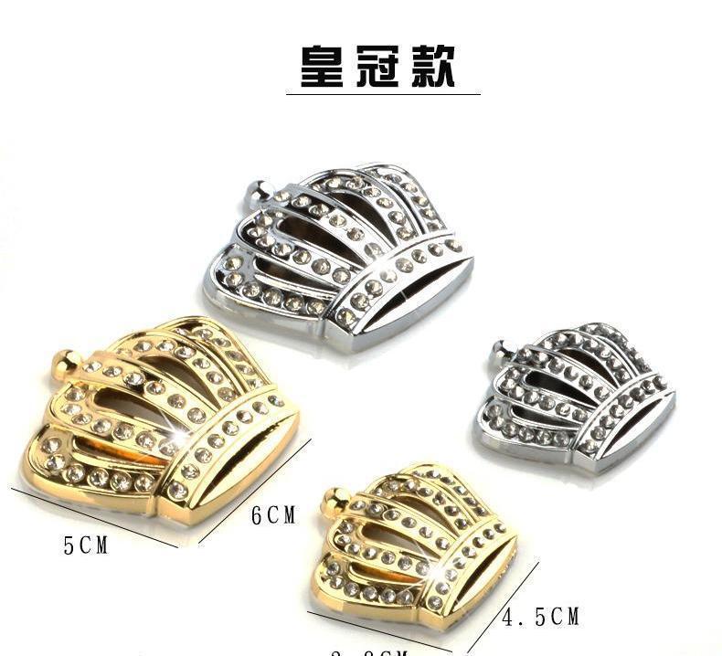 Car sticker modification with metal diamond crown emblem, 3D three-dimensional personalized car body decoration, side emblem and rear sticker