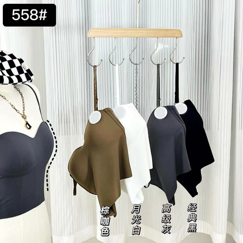 Integrated fixed cup ice silk beautiful back spaghetti straps to prevent exposure girls tube top with breast pads to wrap the chest and wear underwear for women