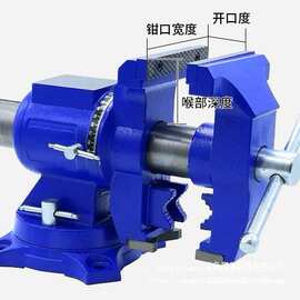 多功能口万向重型直角多用三钳口360度旋转台钳旋转式美式台虎钳