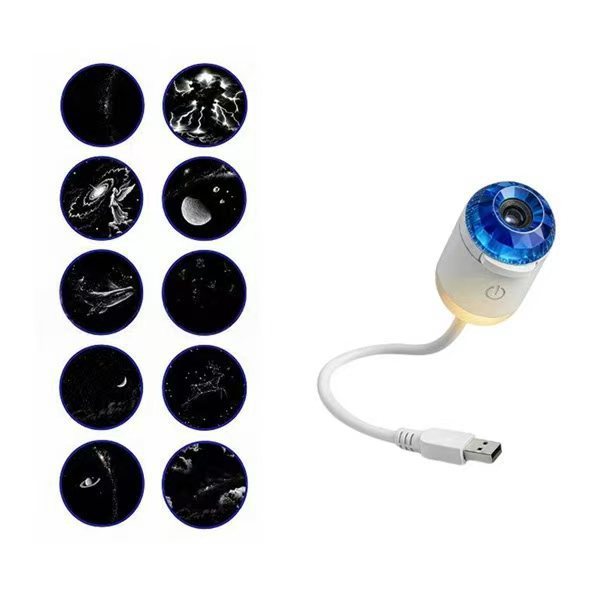 Una explosión transfronteriza de proyección de estrellas USB lámpara interior de automóvil dormitorio lámpara de noche romántica lámpara de atmósfera galáctica