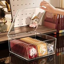 ✅高透亚克力桌面收纳盒翻盖式防尘整理盒卧室宿舍办公室带盖收纳