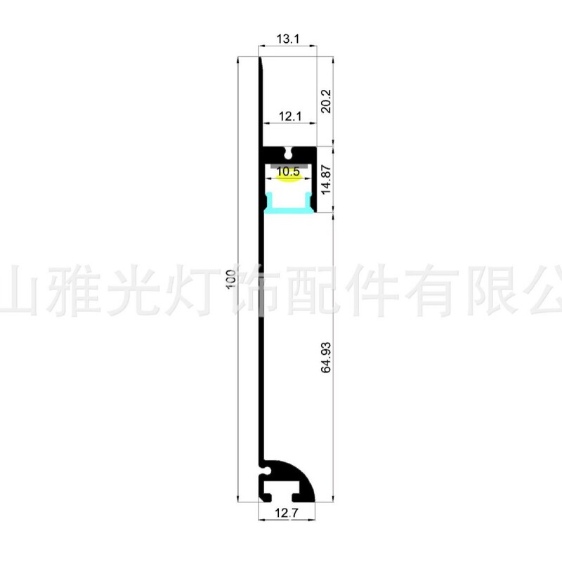 Cabinet Body 100 High Aluminum Profile with Luminous Skirting Aluminum Groove Aluminum Material Aluminum Groove Linear Light Aluminum Groove Light Strip