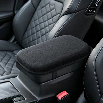 Cross-border best-selling car armrest box plush thickened arm pad car interior central armrest box heightening pad (Armrest box pad) - one-thickened-black-plush-armrest-pad