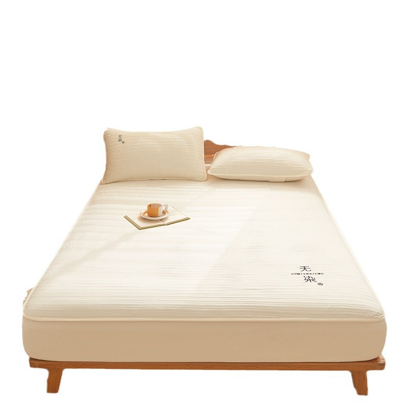 Cama de algodón sin teñido de comercio exterior tipo de cama de cama tipo A clase madre-infantil bordado agua lavado algodón fibra de soja barrera anti-deslizante