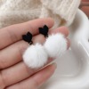 Earrings, retro brand silver needle from pearl, simple and elegant design, Korean style, silver 925 sample, internet celebrity