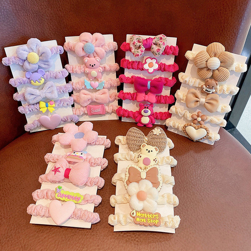 兒童草莓熊發繩網紅小女孩高彈力不傷發橡皮筋女寶寶發圈女童頭繩