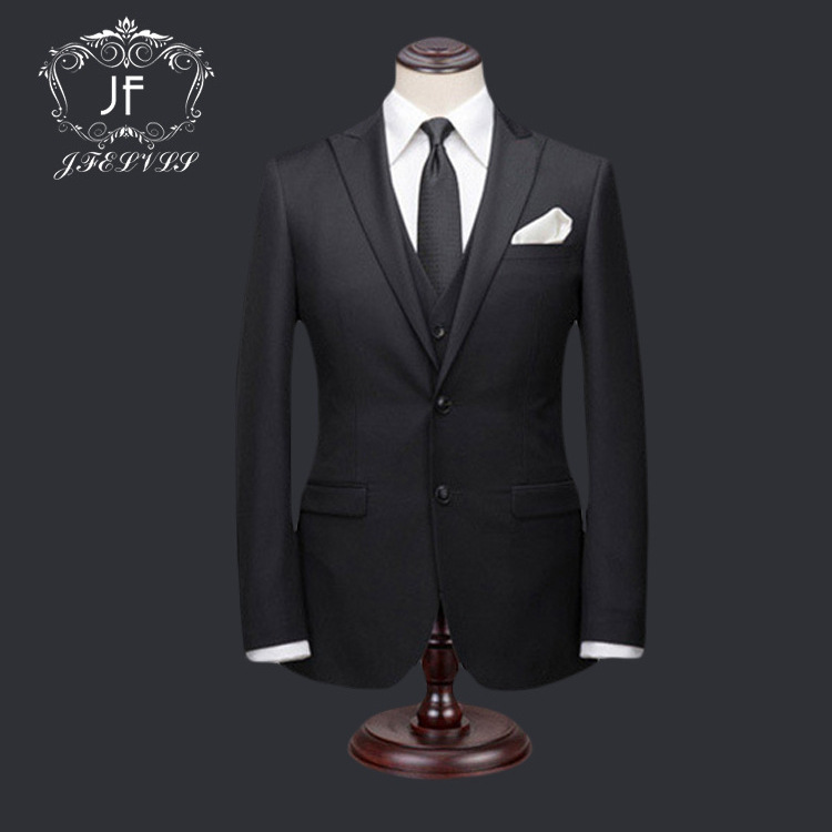 2026 Men's Three-Piece Black Casual Suit Business Attire Wedding Dress Slim Fit Korean Style Performance Outfit Factory Direct