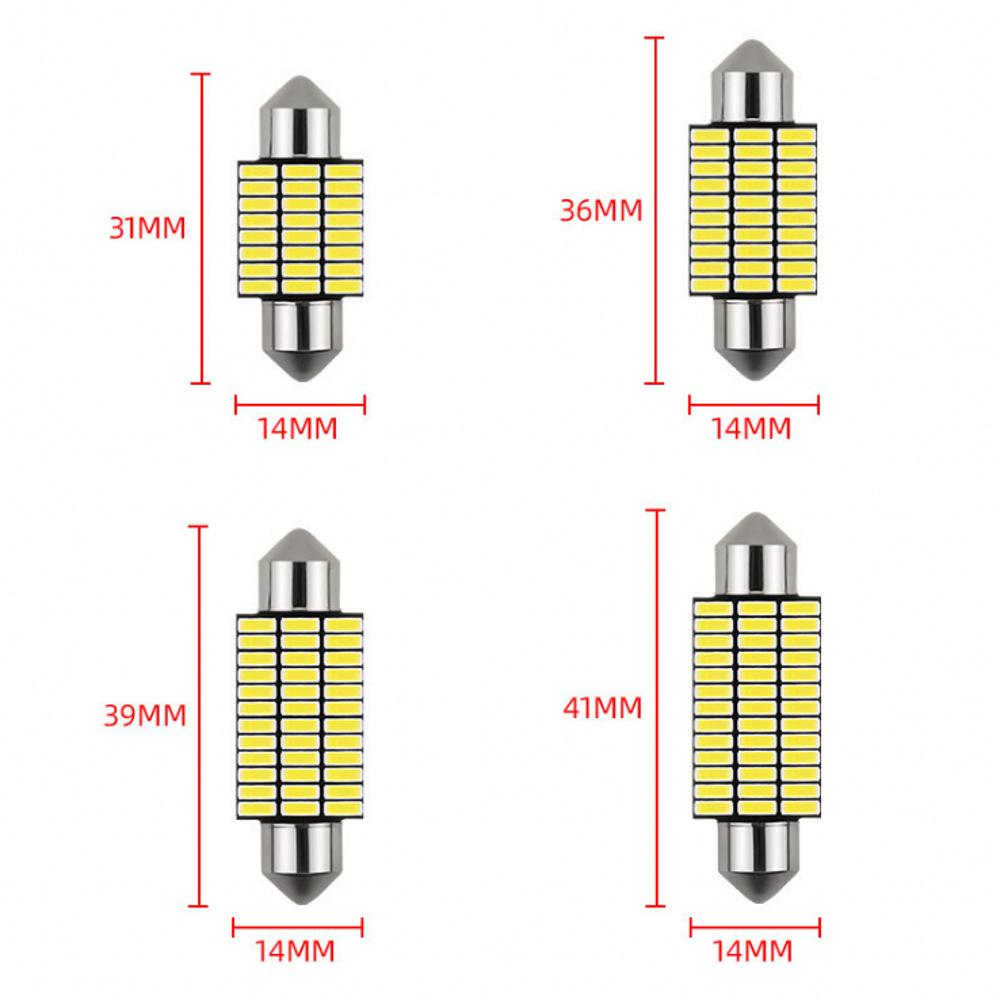 LED Decoding Festoon 4014 29-44MM 18 24 30 36 39 45 SMD 12V Reading Light