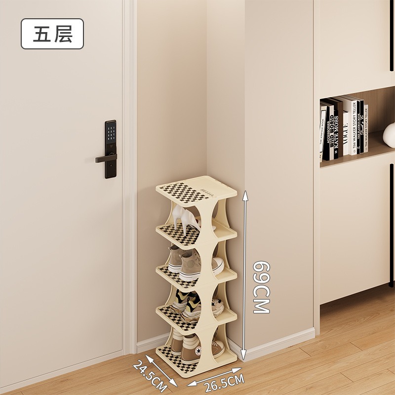 Zapatero simple ahorro de espacio pequeño pasillo de capas estrechas Zapatero puerta de casa hueco de múltiples capas Oficina dormitorio zapato gabinete image 10