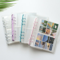 Wholesale supply of colorful clips, transparent glittering 6-hole loose-leaf insert photo albums 3 inches 5 inches photo albums
