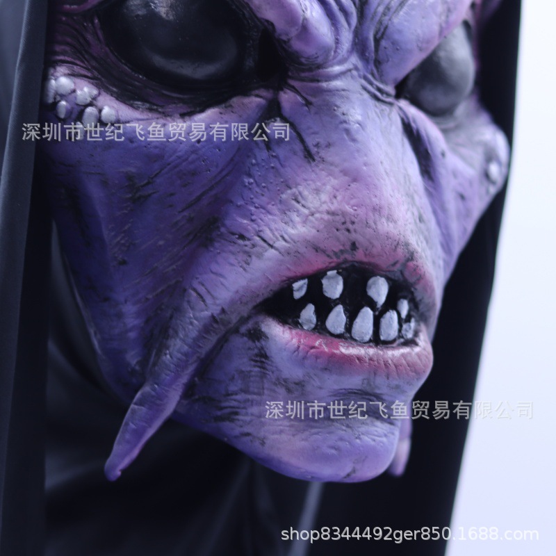 Máscara de bruja de terror fiesta de Halloween Máscara de bruja púrpura mágica