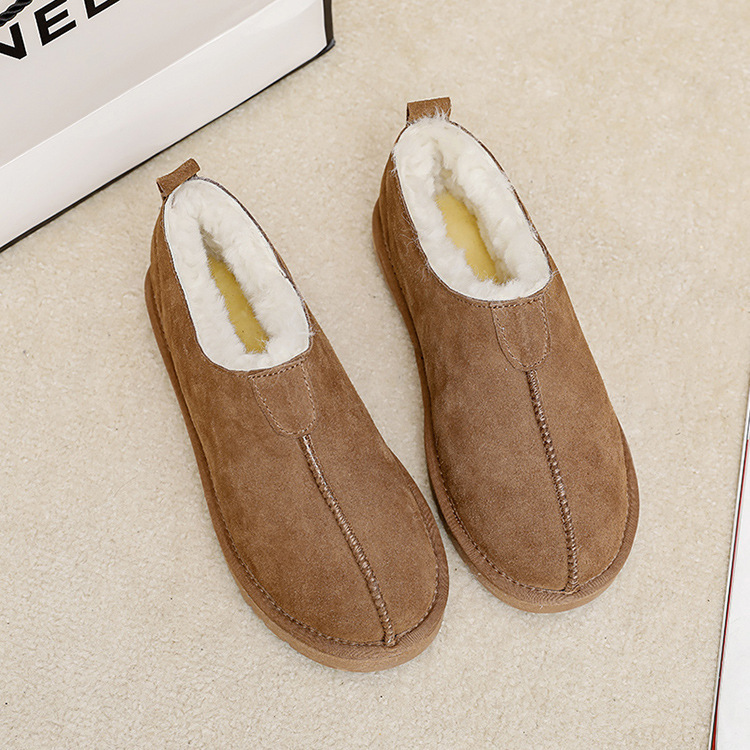 Wholesale Fur Integrated Snow Boots Bottom Cotton Shoes Men's and Women's Casual Cotton Shoes Thickeneded Northeastern Snow Cotton Slippers