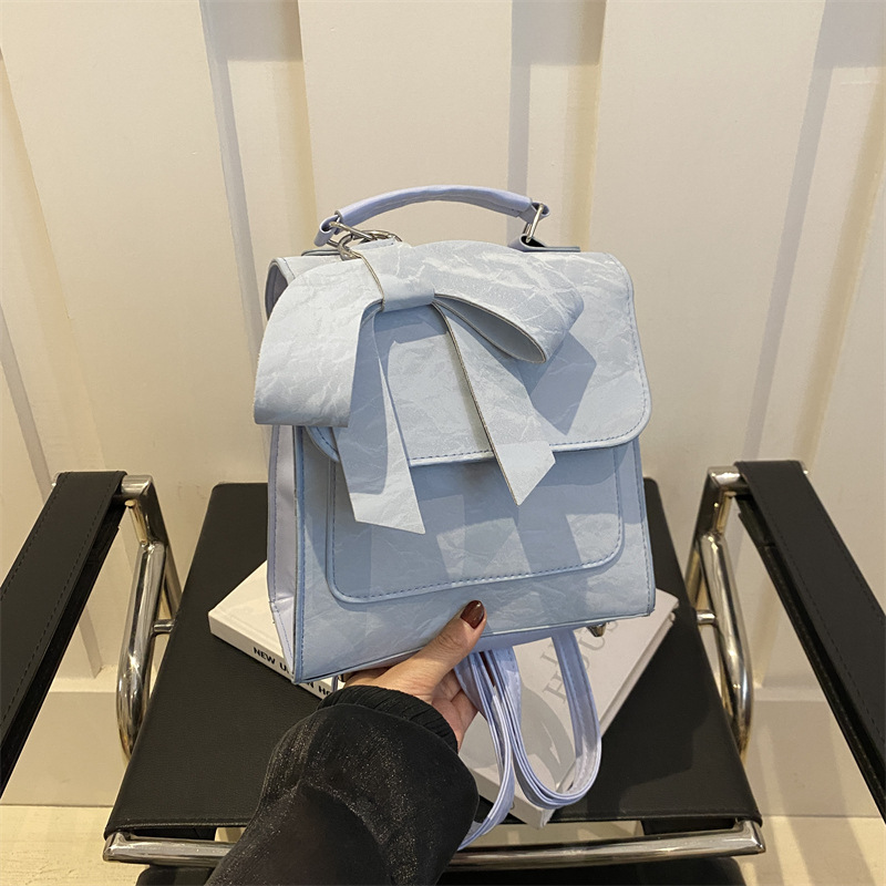 Zaino donna con fiocco stile college borsa versatile elegante_voghion.com