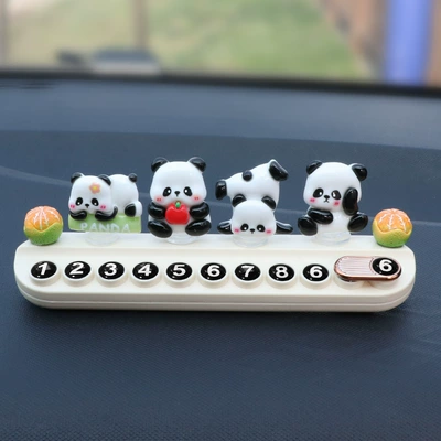 car mobile phone plate – Nömrəli dayanma kartı - three-dimensional-cute-panda-white-aromatherapy-license-plate-genuine