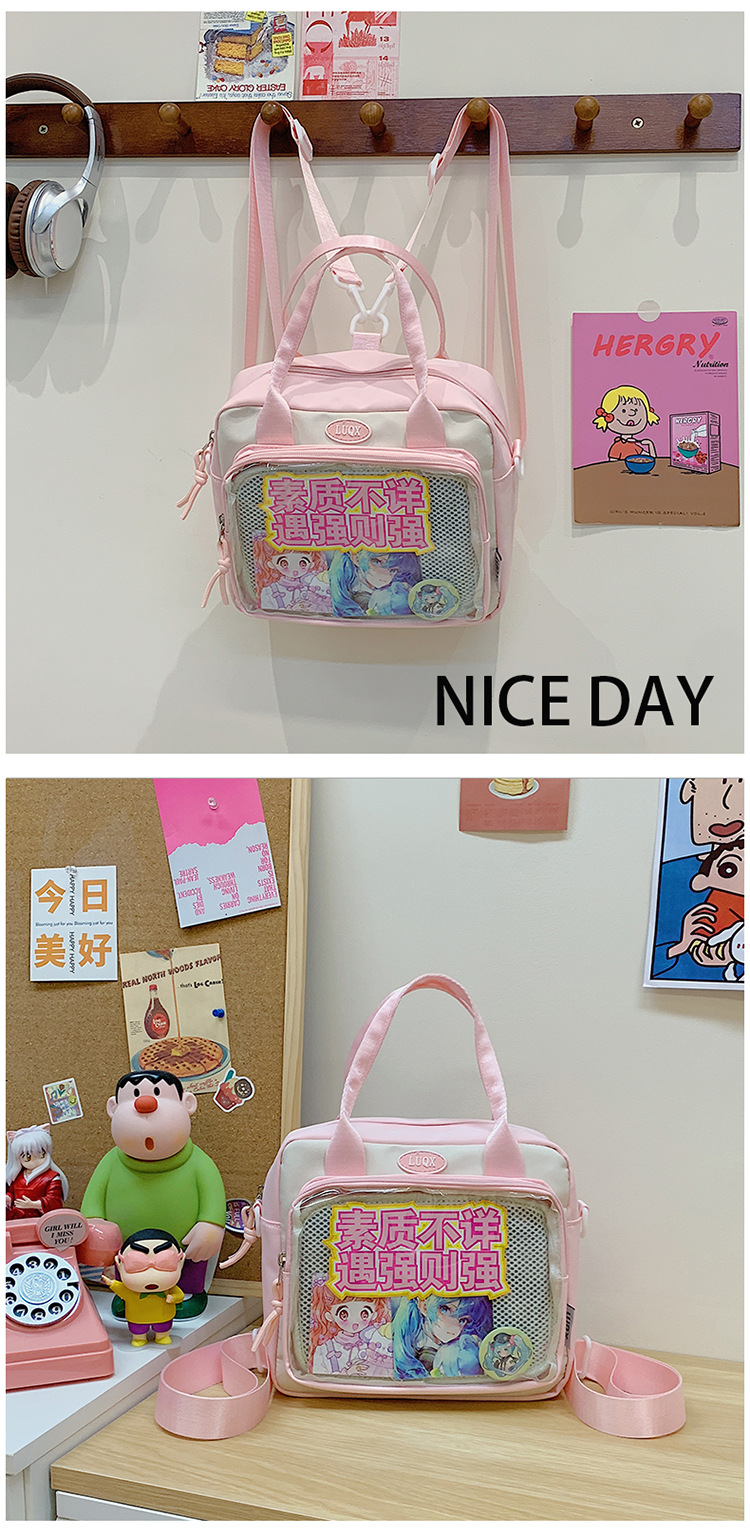 Cute and versatile pain bag, new large-capacity student commuting crossbody bag, Korean version hand-held transparent single-shoulder bag for women wholesale undefined