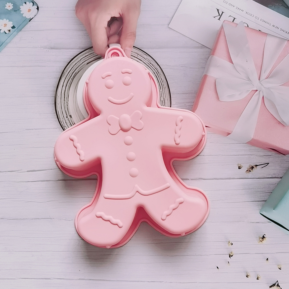 Silicone Snowman 65 molde de silicona pastel molde de pan postre cocina hornear harina de arroz