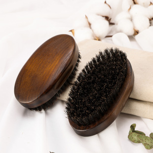 Spot natural retro men's antique color oil head degradable Beech beard brush boar Mane
