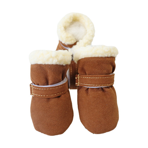 Pet snow boots, dog shoes, velvet warm soft-soled shoes, pet shoes, pet supplies wholesale factory direct supply