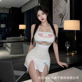 纯欲夜店短裙夜场露背蕾丝拼接吊带紧身连衣裙辣妹新款低胸性感
