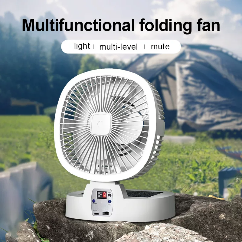 Travel air fan for camping, wireless smart handheld lights solar-powered, (Cross-border trading), new collection
