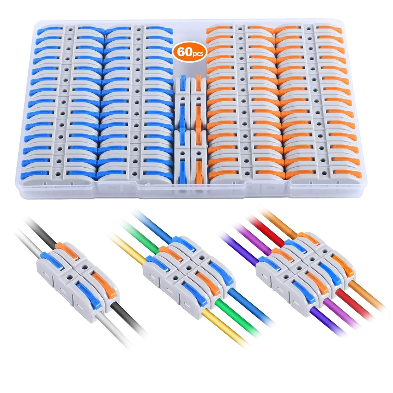 Kit de empalme eléctrico de conexión rápida para terminales de acoplamiento compactos de empuje en línea 28-12 AWG