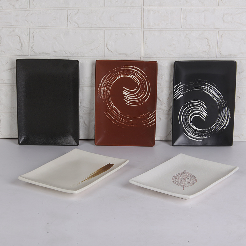 Placa superficial de cerámica simple Hotel B & B placa de cerámica placa occidental placa de carne placa de fruta placa de pescado placa de sushi