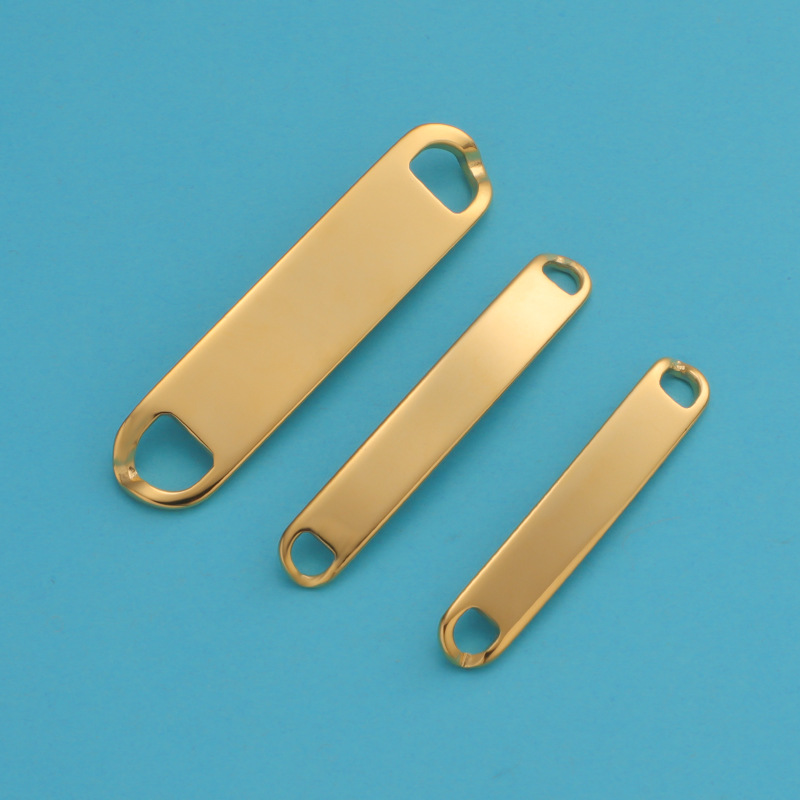 Pendant Jewelry Making Type 1 Piece Titanium Steel 18K Gold Plated Customization Laser Engraving Solid Color Charms Jewelry Accessories