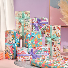 跨境新款礼品包装纸 鲜花系列铜版纸小碎花礼物礼盒包装纸批发