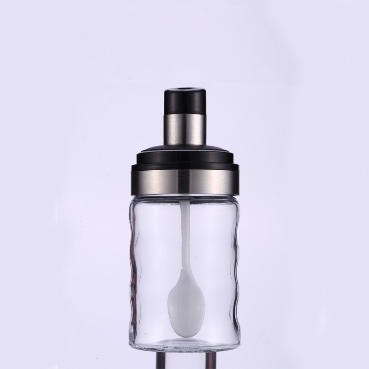 Cuchara cubierta integrada sellada a prueba de humedad botella de condimento tarro de condimento botella de miel cepillo botella de aceite engrasador suministros de cocina