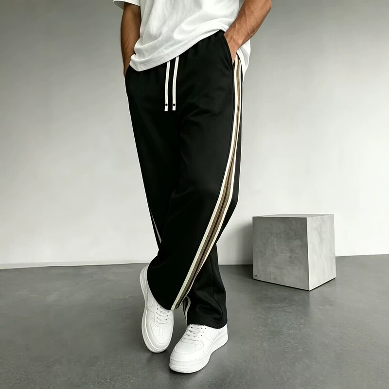 2026 cross-border foreign trade Temu American-style trendy men's 3D printed loose-fit casual jogger pants with simple vertical stripes 2026 cross-border foreign trade Temu American-style trendy men's 3D printed loose-fit casual jogger pants with simple vertical stripes