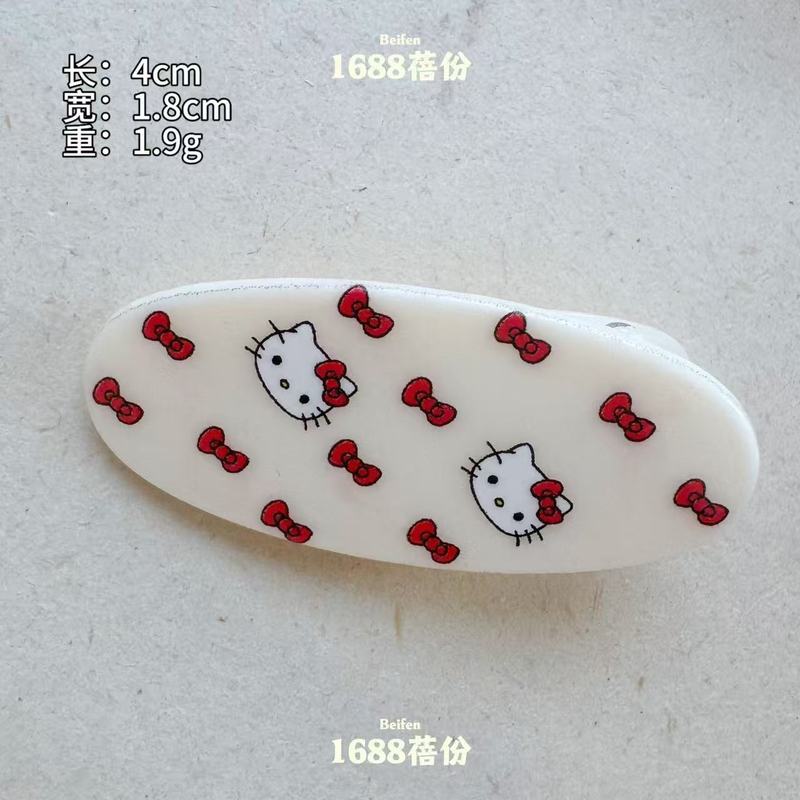 hellokitty发卡可爱甜美珍凯蒂猫椭圆发夹少女刘海侧边夹百搭发饰|undefined