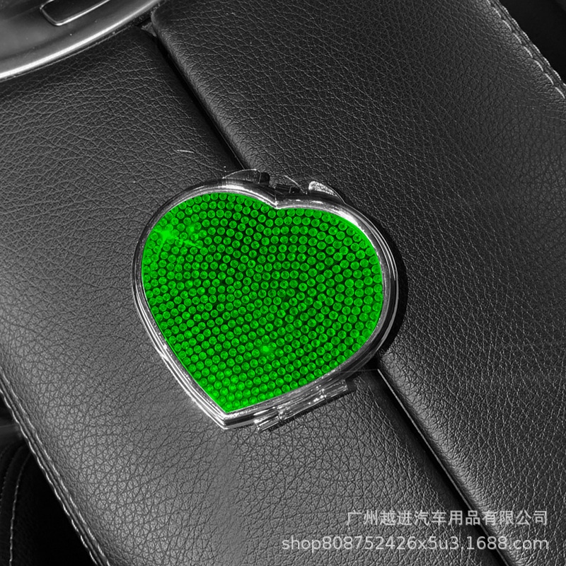 Espejo cosmético de mano plegable de doble cara espejo pequeño bolsillo lindo espejo cosmético pequeño espejo de mano portátil incrustado de diamante mini amor portátil