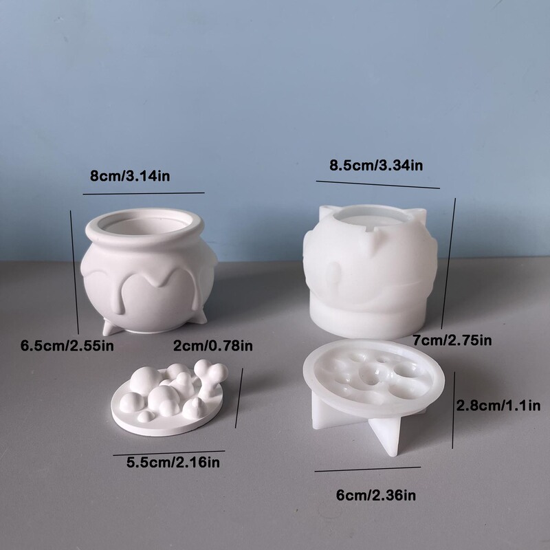 万圣节魔方泡泡收纳罐硅胶模具蜡烛杯石膏滴胶模具|undefined
