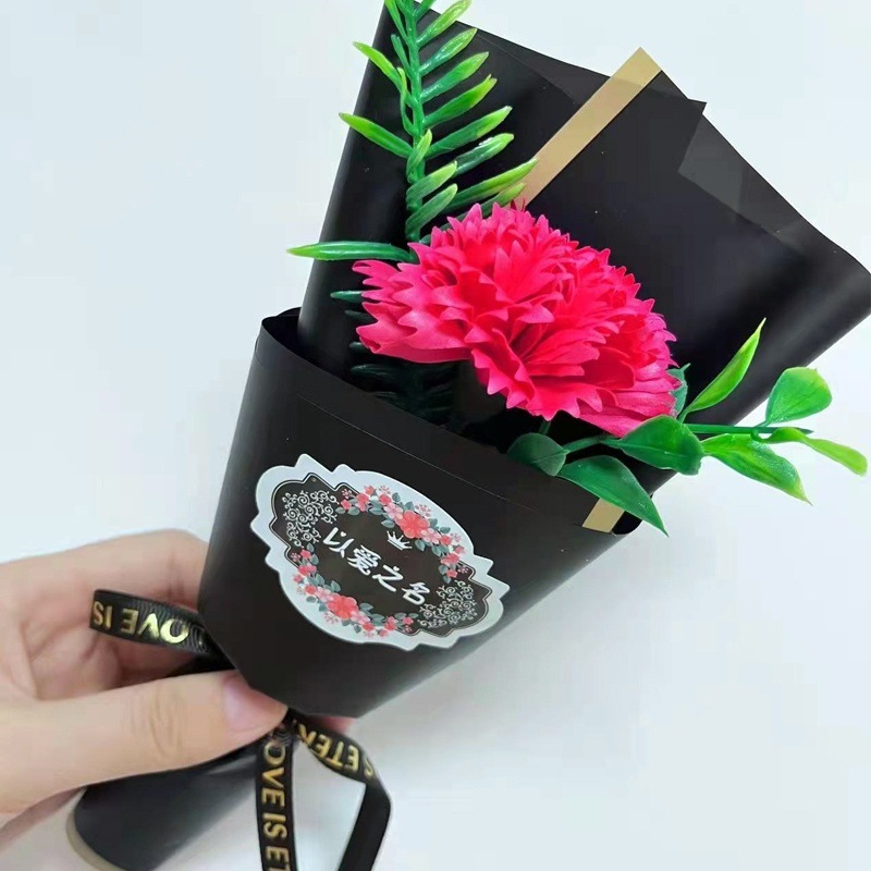 Flor artificial, clavel, ramo único, flor de jabón, venta al por mayor, regalos del día de la madre, promoción de la tienda, promoción de productos transfronterizos