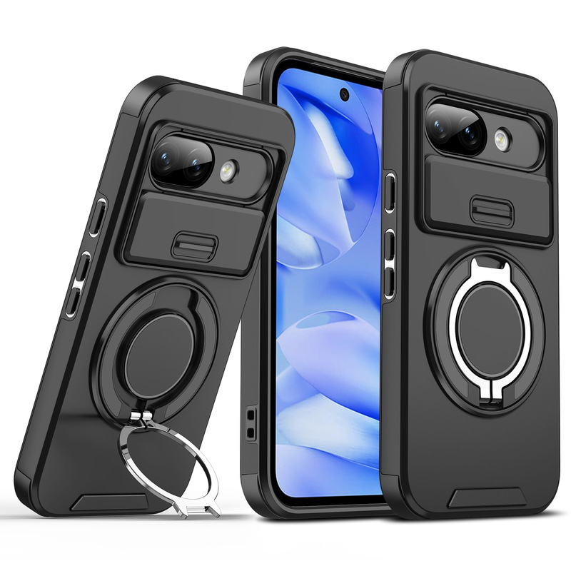 Cross-Border Applicable Google Pixel 11 Phone Case with Sliding Window Stand 9/10 Car-Mounted Magnetic Anti-Drop Protective Cover