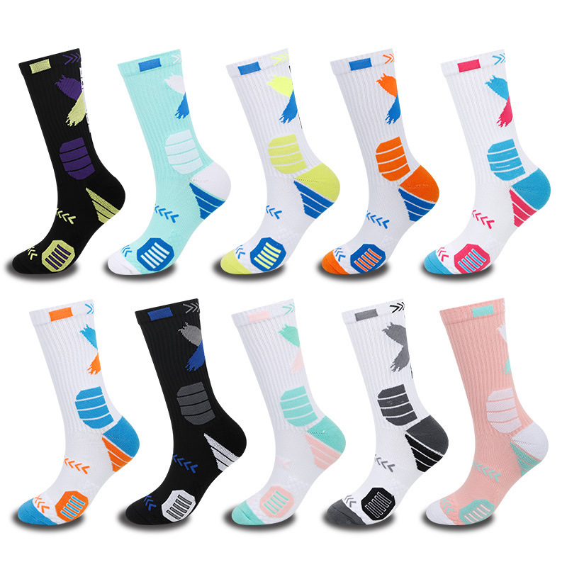 Basketball Socks Men's Mid-Length American Long-Tube Professional Practical Elite Socks Towel Bottom Thickeneded Non-Slip Shock-Absorbing High Tube