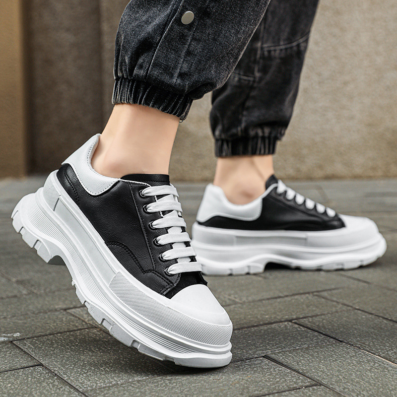 p9Shoes pour hommes automne nouvelles chaussures de sport décontractées pour hommes chaussures basses en cuir plate-forme à semelles épaisses baskets pour hommes Mc Queen chaussures blanches_voghion.com