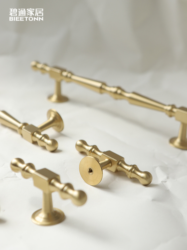 Wholesale BTME American brass handle small French light luxury cabinet door handle retro wardrobe cabinet gold drawer pull