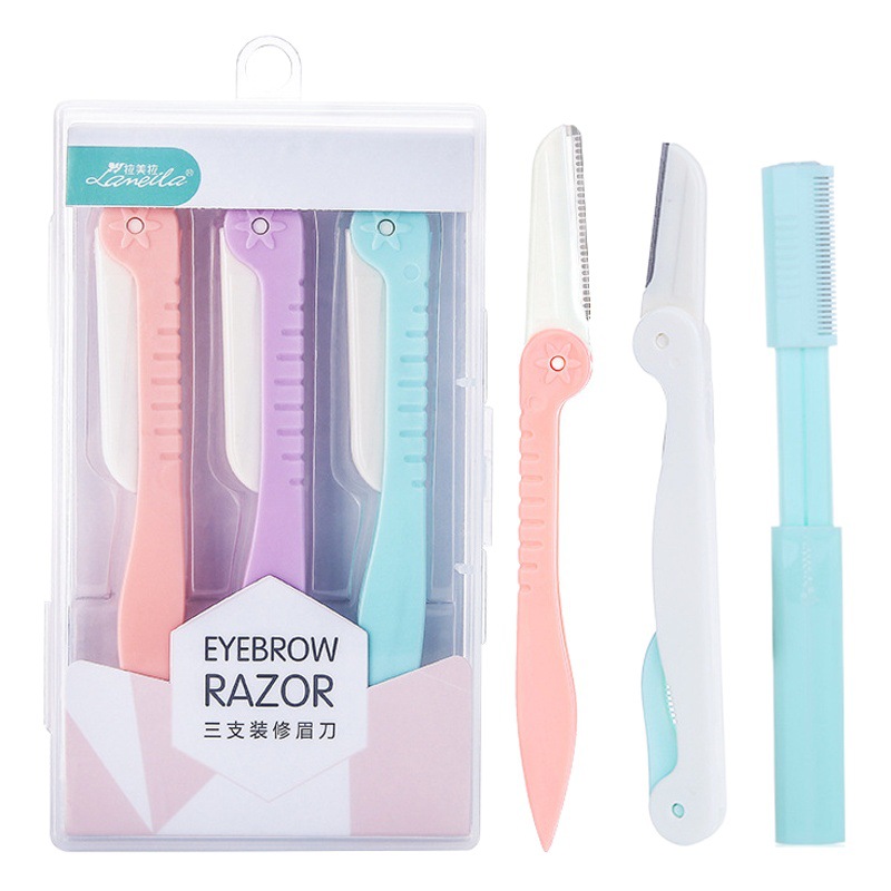 Ramila 3 unids plegable ceja trimmer de las mujeres raspador pieza belleza herramientas al por mayor A0369