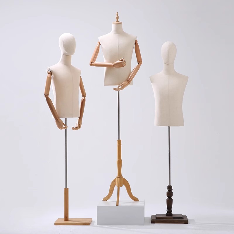 Tienda de ropa modelo masculino de madera sólida modelo adulto accesorios tienda de ropa estante de exhibición de plataforma de sopa estante de modelo