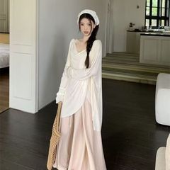 清冷感气质套装女秋季2025新款慵懒风防晒长袖上衣阔腿裙裤两件套