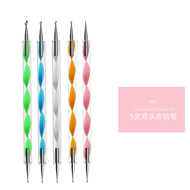 Herramientas de uñas transfronterizas traje pintura de uñas pluma taladro pluma rhinestone joyería papel de aluminio hilo de oro y plata