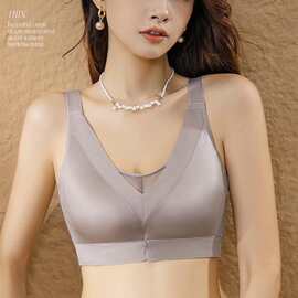 婷婷3062#轻奢时尚缎面文胸无磁环保棉薄C杯聚拢四排扣文胸尾单批