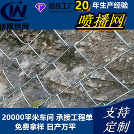 勾花网绿化客土喷播铁丝网护坡镀锌勾花网矿山修复喷播植草挂网